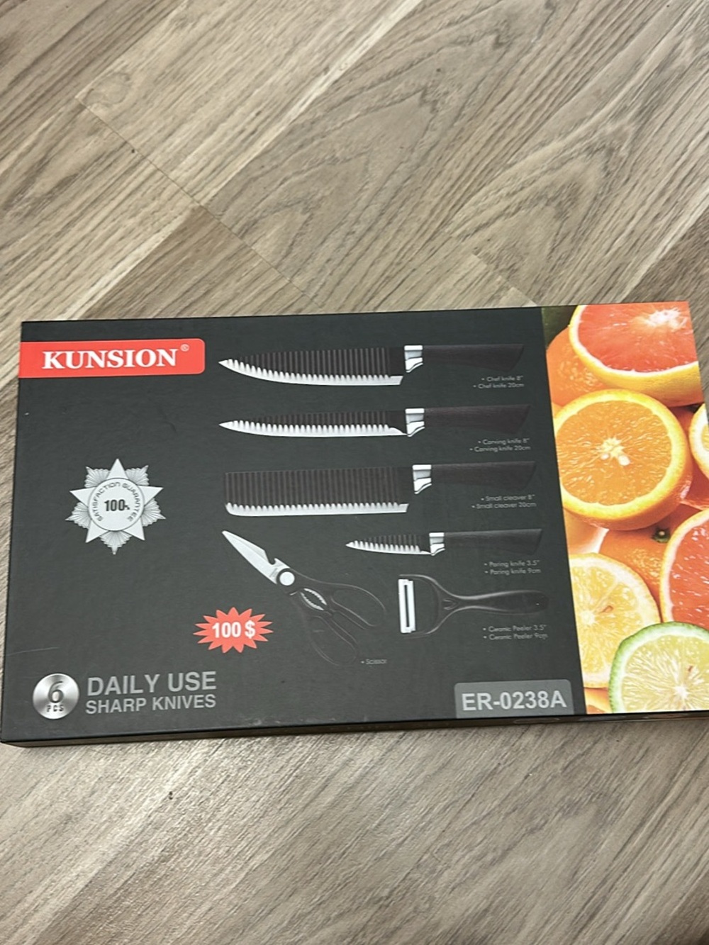 Kunsion Black Daily Use Sharp Knives Set